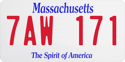 MA license plate 7AW171