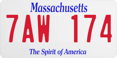 MA license plate 7AW174