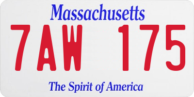 MA license plate 7AW175