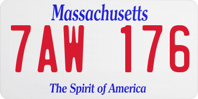 MA license plate 7AW176