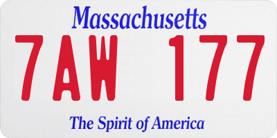 MA license plate 7AW177