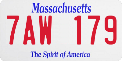 MA license plate 7AW179