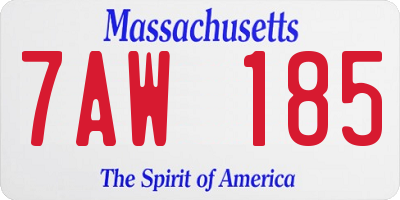 MA license plate 7AW185