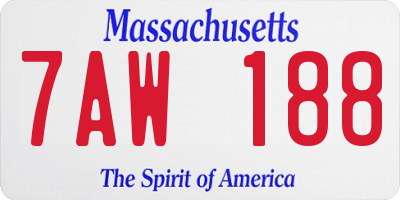 MA license plate 7AW188