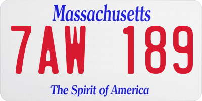 MA license plate 7AW189