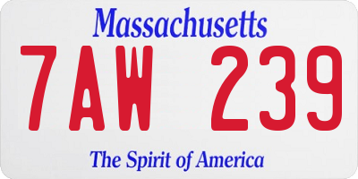 MA license plate 7AW239