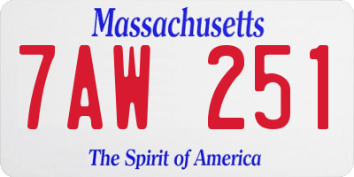 MA license plate 7AW251
