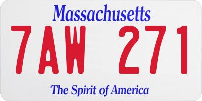 MA license plate 7AW271