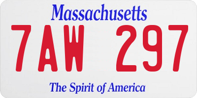 MA license plate 7AW297