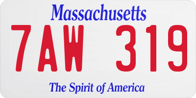 MA license plate 7AW319