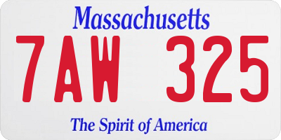 MA license plate 7AW325