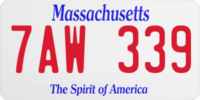 MA license plate 7AW339