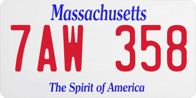 MA license plate 7AW358