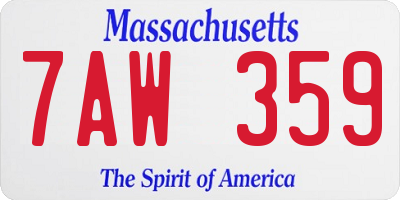 MA license plate 7AW359
