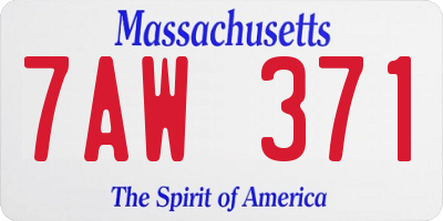 MA license plate 7AW371