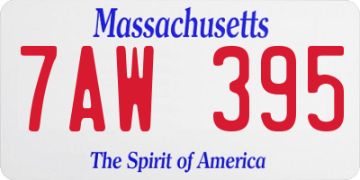 MA license plate 7AW395