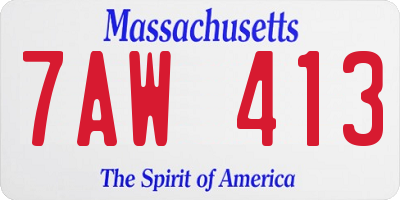 MA license plate 7AW413