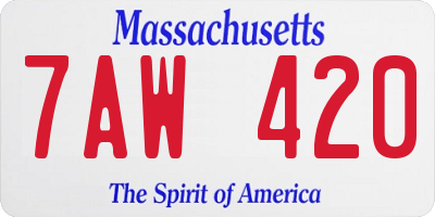 MA license plate 7AW420