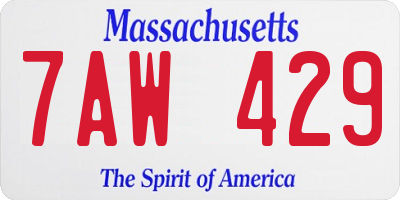 MA license plate 7AW429
