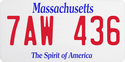 MA license plate 7AW436
