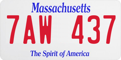 MA license plate 7AW437