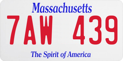 MA license plate 7AW439