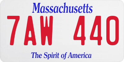 MA license plate 7AW440