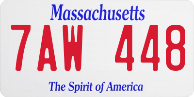 MA license plate 7AW448