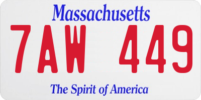 MA license plate 7AW449