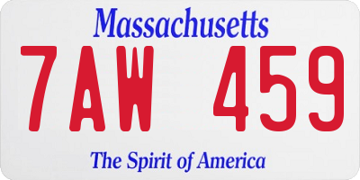 MA license plate 7AW459