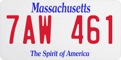 MA license plate 7AW461