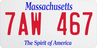 MA license plate 7AW467