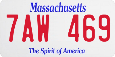 MA license plate 7AW469