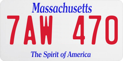 MA license plate 7AW470