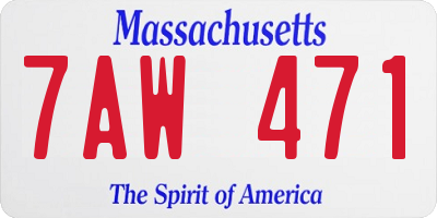 MA license plate 7AW471