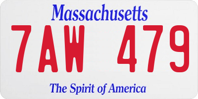 MA license plate 7AW479