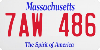 MA license plate 7AW486