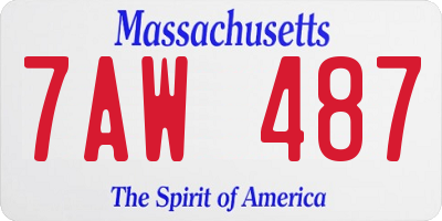 MA license plate 7AW487