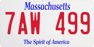 MA license plate 7AW499