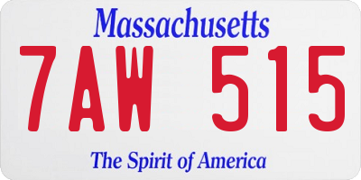 MA license plate 7AW515
