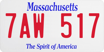 MA license plate 7AW517