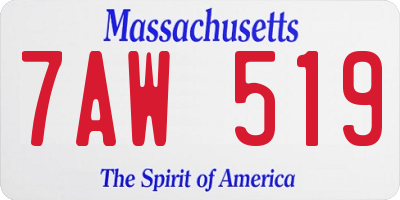 MA license plate 7AW519