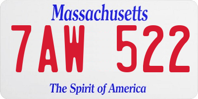 MA license plate 7AW522