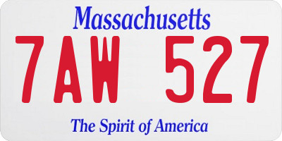 MA license plate 7AW527