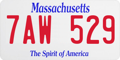 MA license plate 7AW529