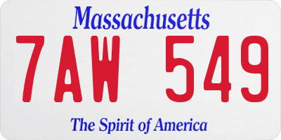 MA license plate 7AW549