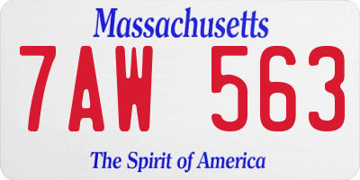 MA license plate 7AW563