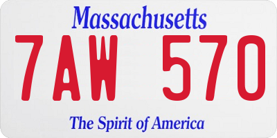 MA license plate 7AW570