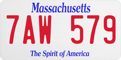 MA license plate 7AW579