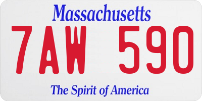 MA license plate 7AW590